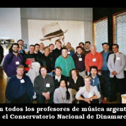 Con los profesores de música argentina en el Conservatorio Nacional de Música de Dinamarca